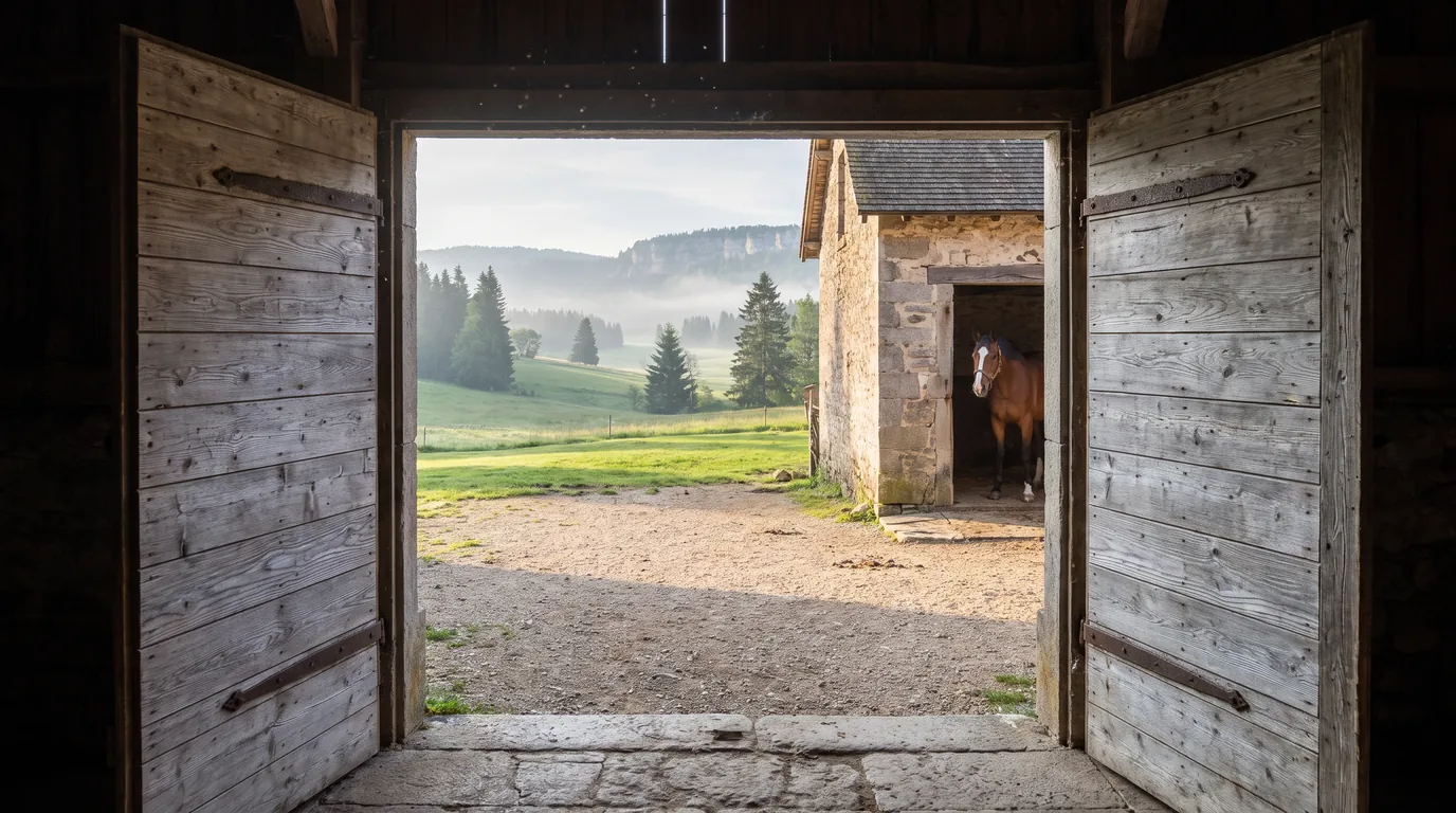 Entrée, Les Chevaux d'Az, centre équestre à Merlas